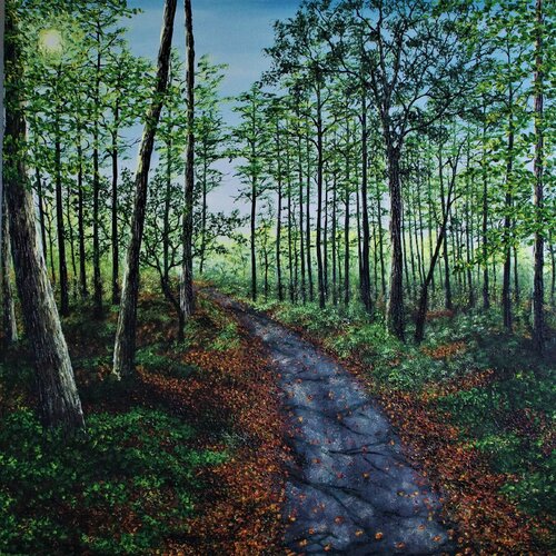 A Walk Through The Forest. de Hazel Thomson, Pintura a la venta en Singulart
