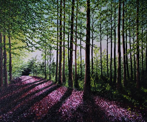Towards Evening In The Forest de Hazel Thomson, Pintura a la venta en Singulart