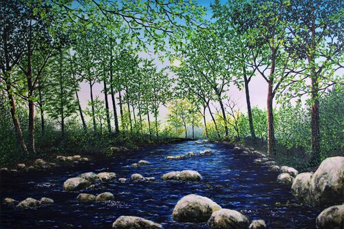 Secret Forest River de Hazel Thomson, Pintura a la venta en Singulart