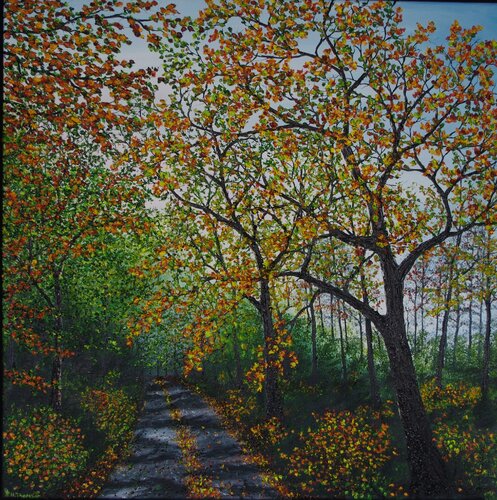 Late Aternoon Walk In Autumn von Hazel Thomson, Malerei kaufen auf Singulart