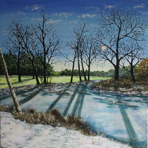 Frozen Pond by Hazel Thomson, 회화 for Sale on Singulart