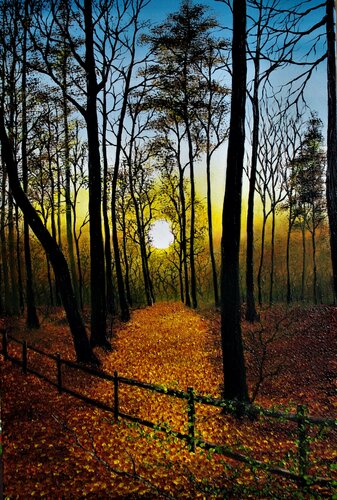 Sunset in a  forest von Hazel Thomson, Malerei kaufen auf Singulart