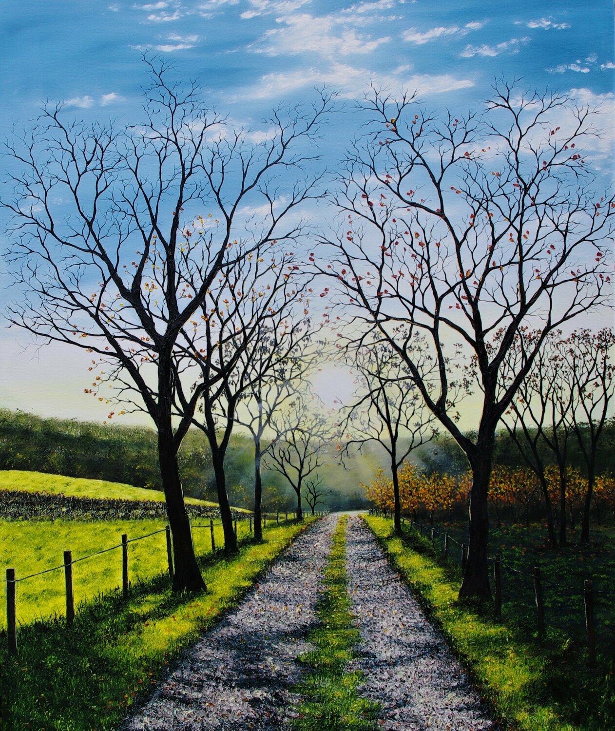 Towards The end Of an Autumn Day Hazel Thomson Originalgemälde zu verkaufen