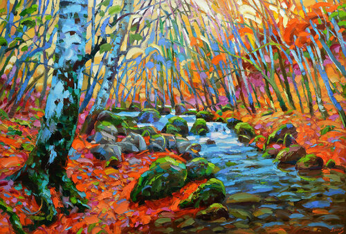 Dance of Autumn forest van Dmitry Spiros, Schilderij te koop op Singulart