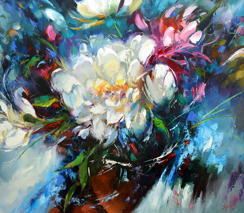 Flowers composition # 2 di Dmitry Spiros, Pittura in vendita su Singulart