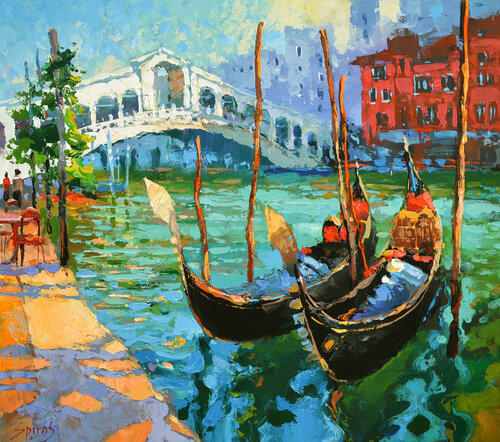 Near the Rialto Bridge di Dmitry Spiros, Pittura in vendita su Singulart