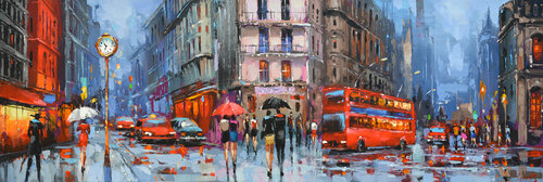 Rhythm of the city evening van Dmitry Spiros, Schilderij te koop op Singulart
