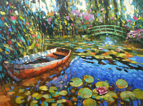 The whisper of the forest lake von Dmitry Spiros, Malerei kaufen auf Singulart
