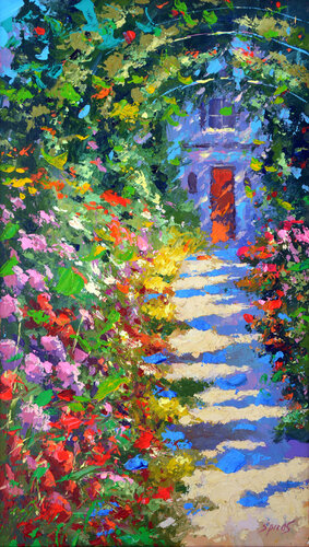 Alley in the garden di Dmitry Spiros, Pittura in vendita su Singulart