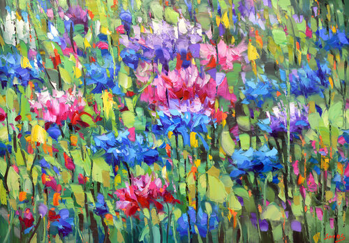 Blooming field di Dmitry Spiros, Pittura in vendita su Singulart