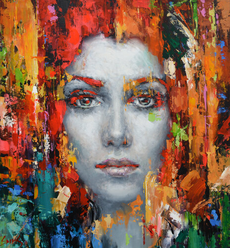 From a series of "Female images" #2 di Dmitry Spiros, Pittura in vendita su Singulart