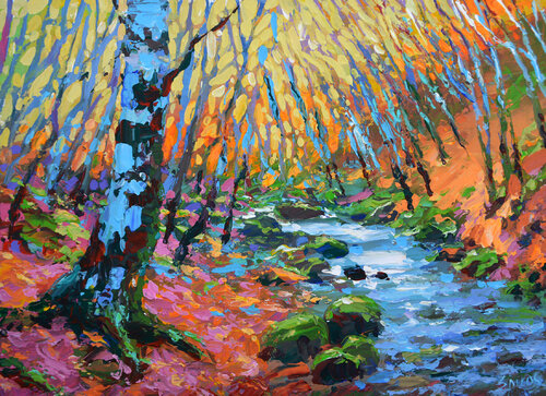 Dance of Autumn forest 2 di Dmitry Spiros, Pittura in vendita su Singulart