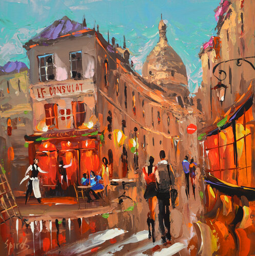 Parisian nocturne 3 di Dmitry Spiros, Pittura in vendita su Singulart