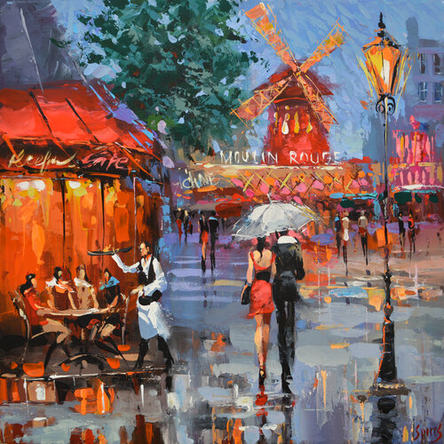 Smell of Paris, magical evening 2 di Dmitry Spiros, Pittura in vendita su Singulart
