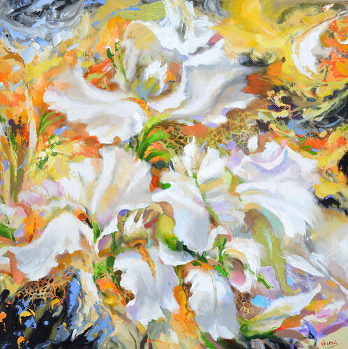 Flowers composition #7 par Dmitry Spiros, Peinture en vente sur Singulart