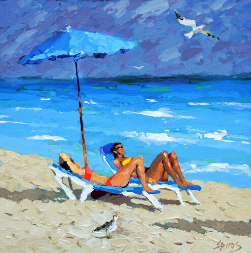On the beach 2 par Dmitry Spiros, Peinture en vente sur Singulart
