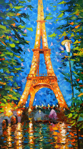 Eiffel tower at night von Dmitry Spiros, Malerei kaufen auf Singulart