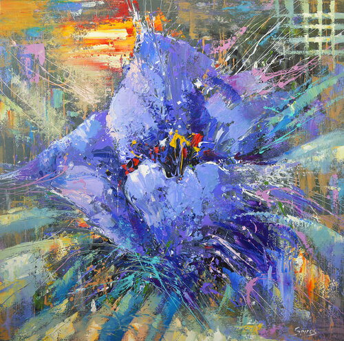 Blue poppy van Dmitry Spiros, Schilderij te koop op Singulart