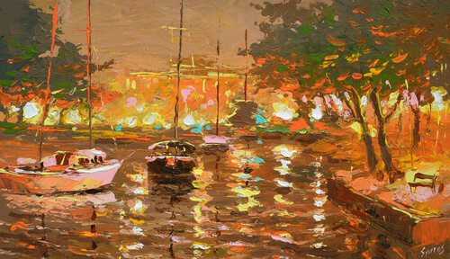 Flickering lights van Dmitry Spiros, Schilderij te koop op Singulart