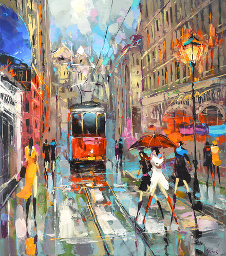 It's been raining since morning di Dmitry Spiros, Pittura in vendita su Singulart