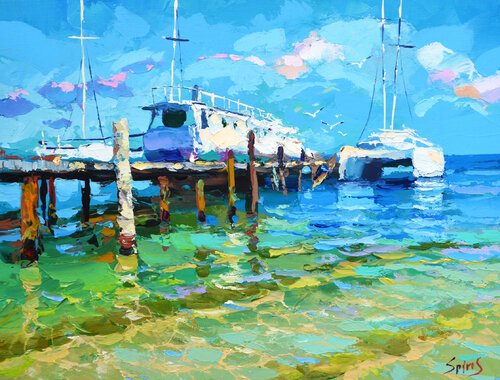 Caribbean noon. Boats Dmitry Spiros