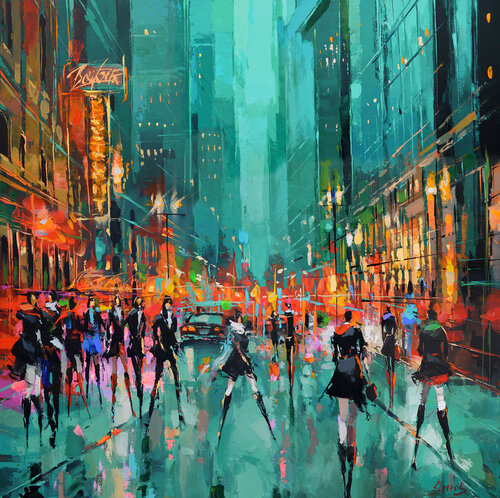 From the series Rhythms of streets #2 di Dmitry Spiros, Pittura in vendita su Singulart