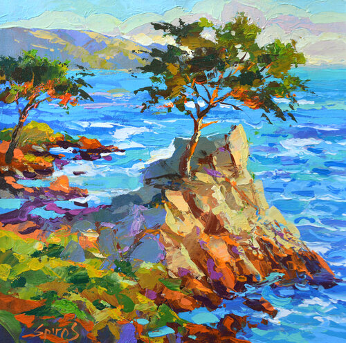 Lonely cypress di Dmitry Spiros, Pittura in vendita su Singulart