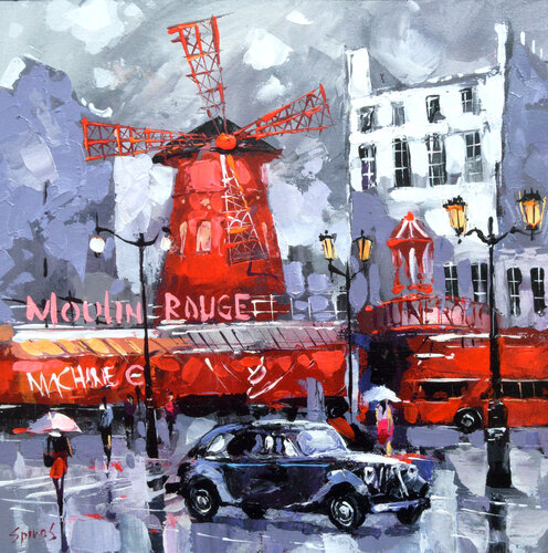 On boulevard Clichy di Dmitry Spiros, Pittura in vendita su Singulart