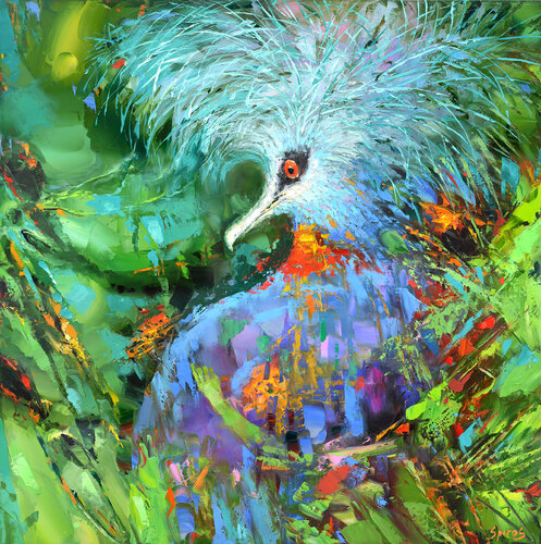 Crowned dove #3 di Dmitry Spiros, Pittura in vendita su Singulart