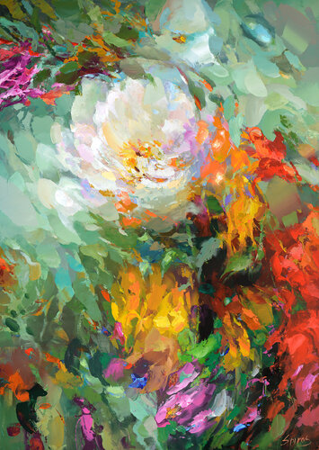 Flowers composition #9 van Dmitry Spiros, Schilderij te koop op Singulart