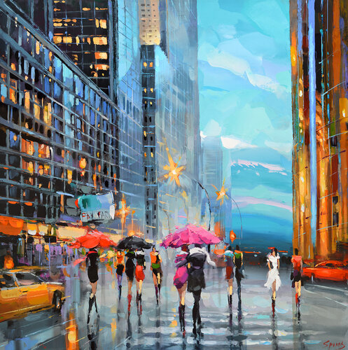 From the series Rhythms of streets #4 di Dmitry Spiros, Pittura in vendita su Singulart