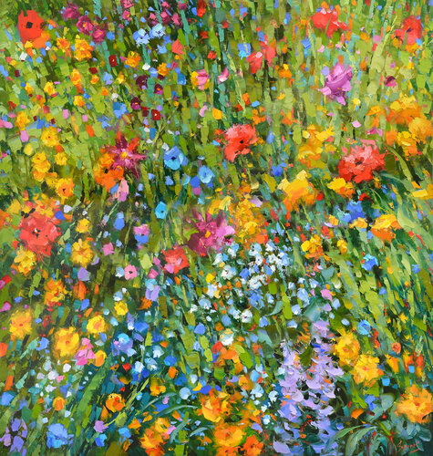 Flowery meadow 3 di Dmitry Spiros, Pittura in vendita su Singulart