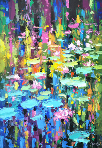 Midday water lilies 2 by Dmitry Spiros, 油畫 for Sale on Singulart