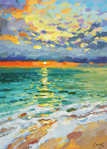 Sunrise in the Caribbean von Dmitry Spiros, Malerei kaufen auf Singulart