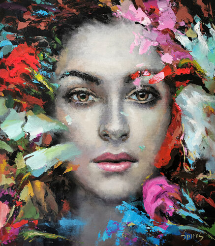 From a series of "Female images" #6 by Dmitry Spiros, Painting for Sale on Singulart
