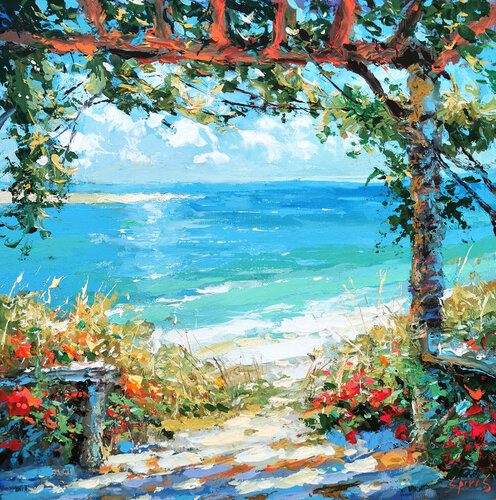 En la playa van Dmitry Spiros, Schilderij te koop op Singulart