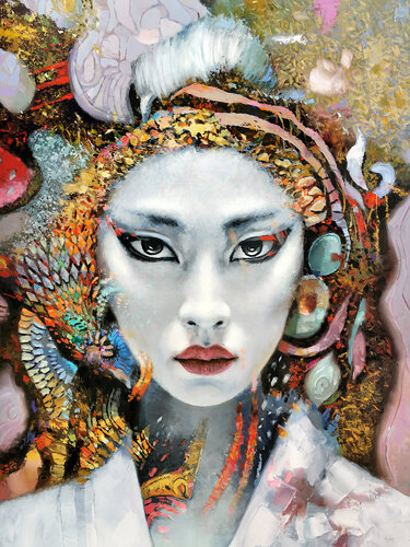 Mystery of the geisha van Dmitry Spiros, Schilderij te koop op Singulart