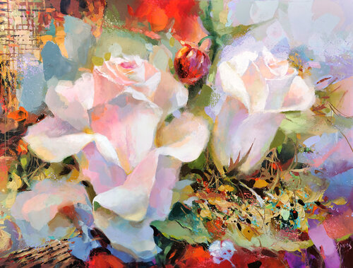 Flowers composition #15 von Dmitry Spiros, Malerei kaufen auf Singulart