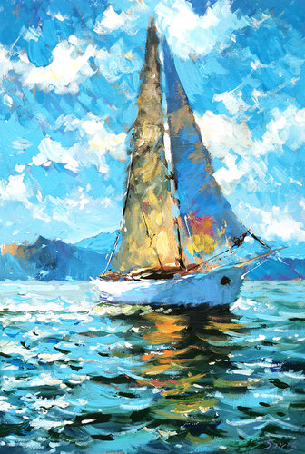 Under sail by Dmitry Spiros, Painting for Sale on Singulart