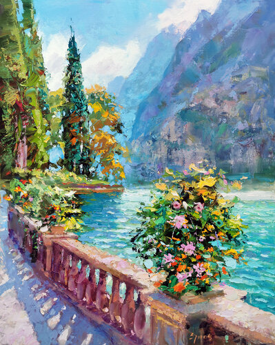 Sunny lake di Dmitry Spiros, Pittura in vendita su Singulart