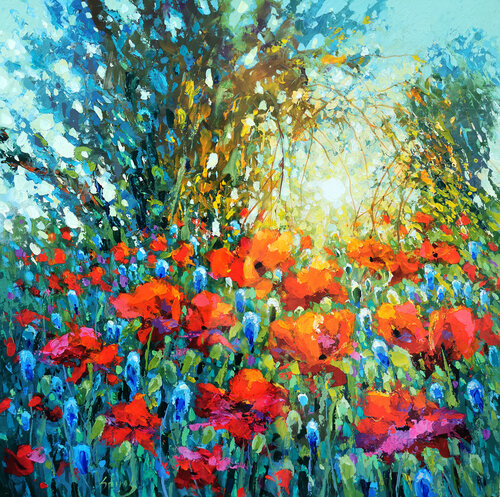 Poppies at sunset 3 von Dmitry Spiros, Malerei kaufen auf Singulart