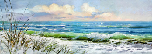 Beautiful sunset at the beach 2 von Dmitry Spiros, Malerei kaufen auf Singulart