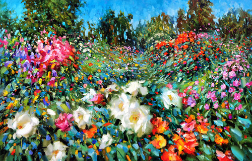 Flowery meadow 3 van Dmitry Spiros, Schilderij te koop op Singulart