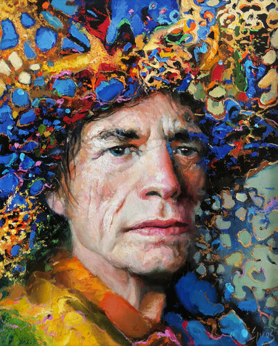 Mick Jagger portrait van Dmitry Spiros, Schilderij te koop op Singulart