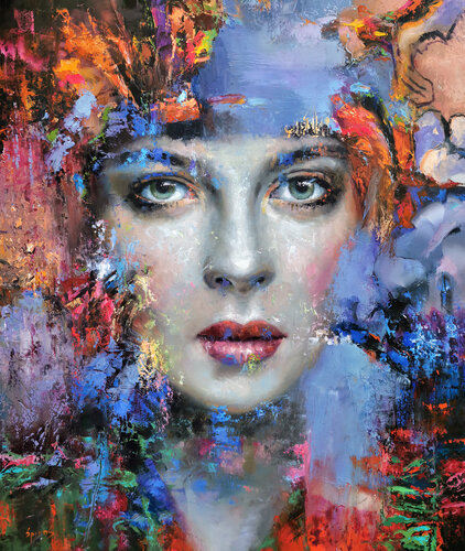 From a series of "Female images" #17 van Dmitry Spiros, Schilderij te koop op Singulart