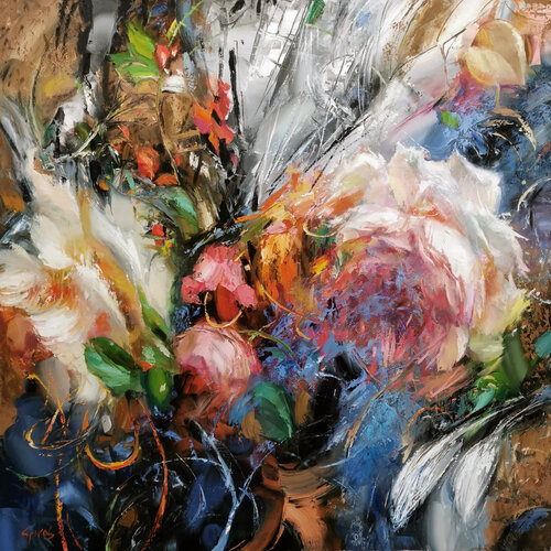 Flowers composition #16 di Dmitry Spiros, Pittura in vendita su Singulart