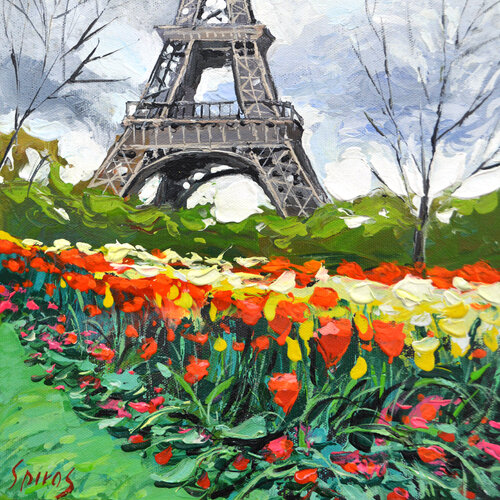 Rainy parisian afternoon van Dmitry Spiros, Schilderij te koop op Singulart