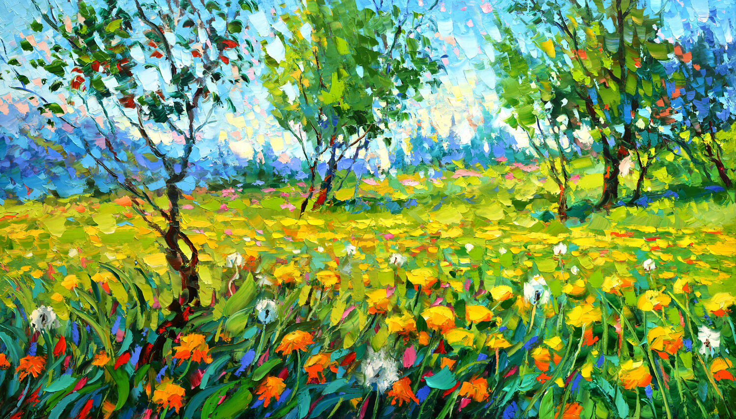 Spring field. Dandelions Dmitry Spiros