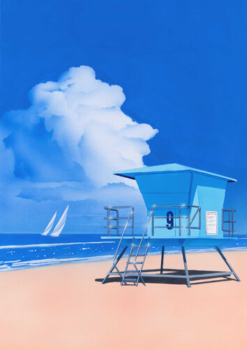 Lifeguard Tower II par Bern Foster, Peinture en vente sur Singulart