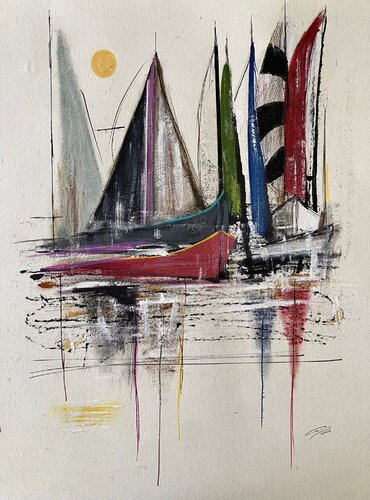 Gathering at the Sea par Carmen CARPENA, Peinture en vente sur Singulart